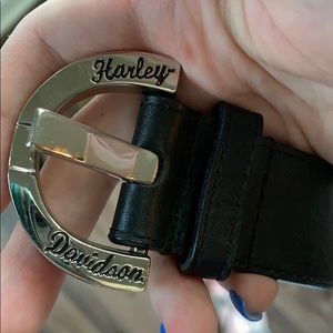 {Harley Davidson} Black Leather Belt 2XS